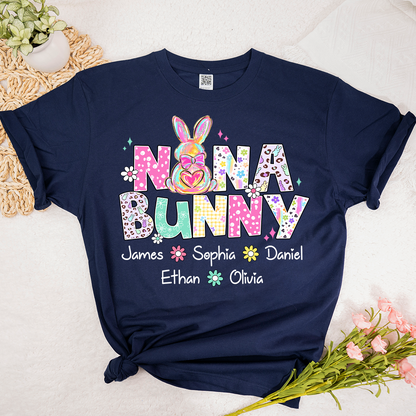 Nana Bunny Mimi Grandma Nana and Grandkids Easter Day T-shirt