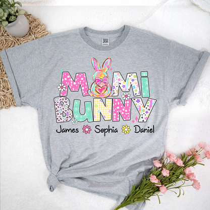 Nana Bunny Nana and Grandkids Easter Day T-shirt