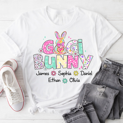 Nana Bunny Mimi Grandma Nana and Grandkids Easter Day T-shirt