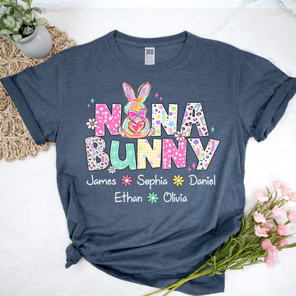Nana Bunny Nana and Grandkids Easter Day T-shirt