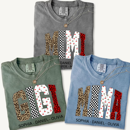 Nana Leopard Trendy Nana And Grandkids Personalized