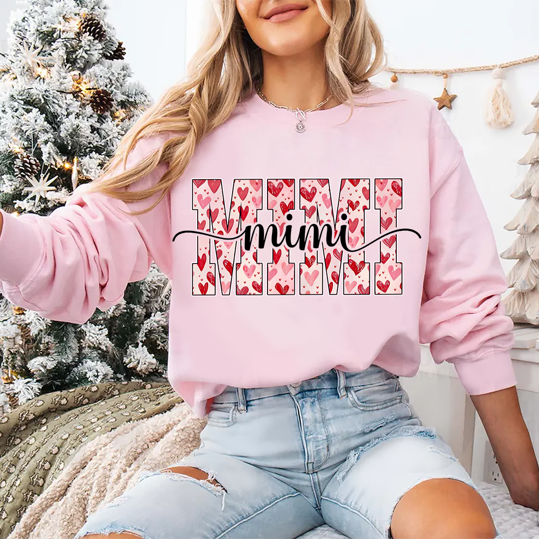 Heart Mimi Nana Grandma Valentine Family Gift