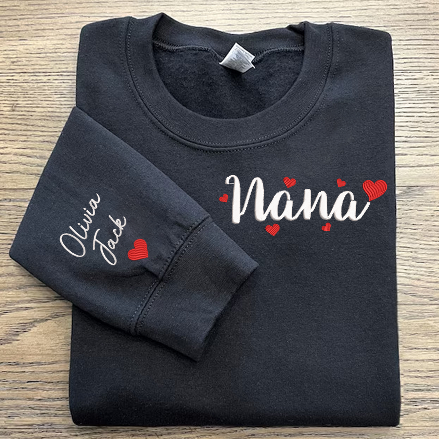 Custom Embroidered Nana Valentine Trend Sweatshirt