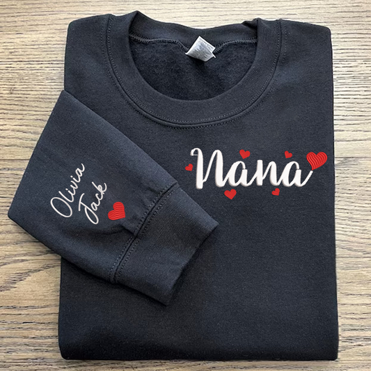 Custom Embroidered Nana Valentine Trend Sweatshirt