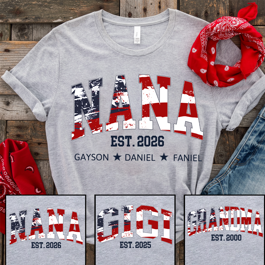 Nana Est Kids Custom Grandma And Kids