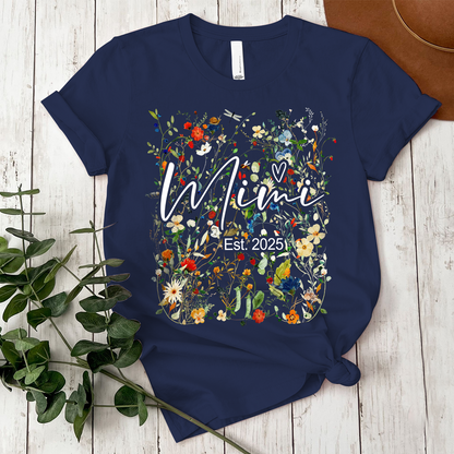 Custom Mimi Est Flower Shirt, Personalized Nickname And Grandkids, Gift For Mother's Day