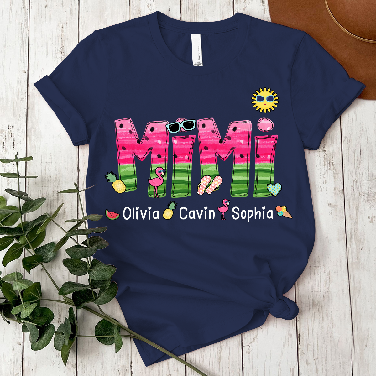 Custom Mimi Watermelon Summer Shirt, Personalized Nickname And Grandkids T-Shirt