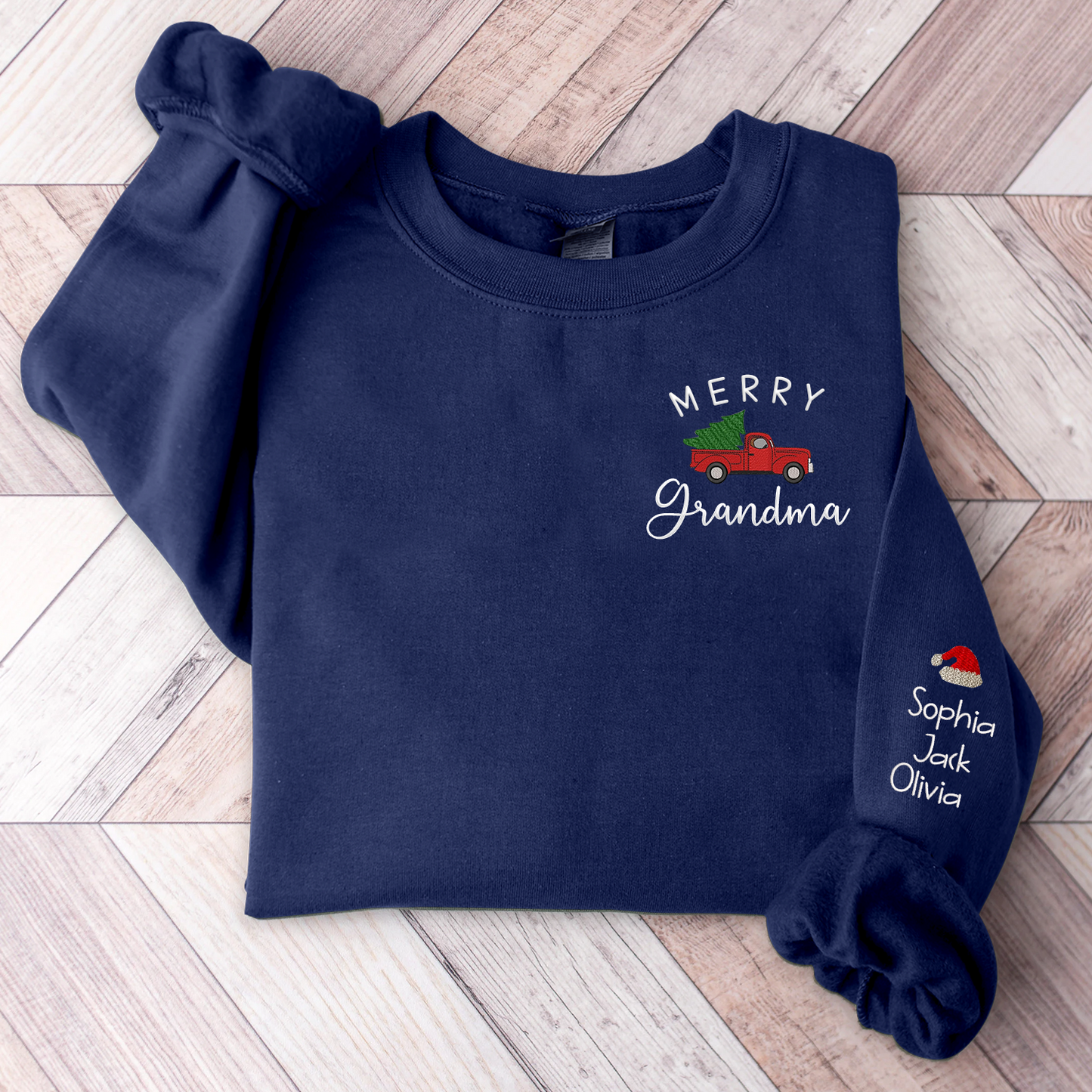 Personalized Merry Grandma Embroidered, Custom Grandma  And Kids, Grandma Gift CL01 Sweatshirt