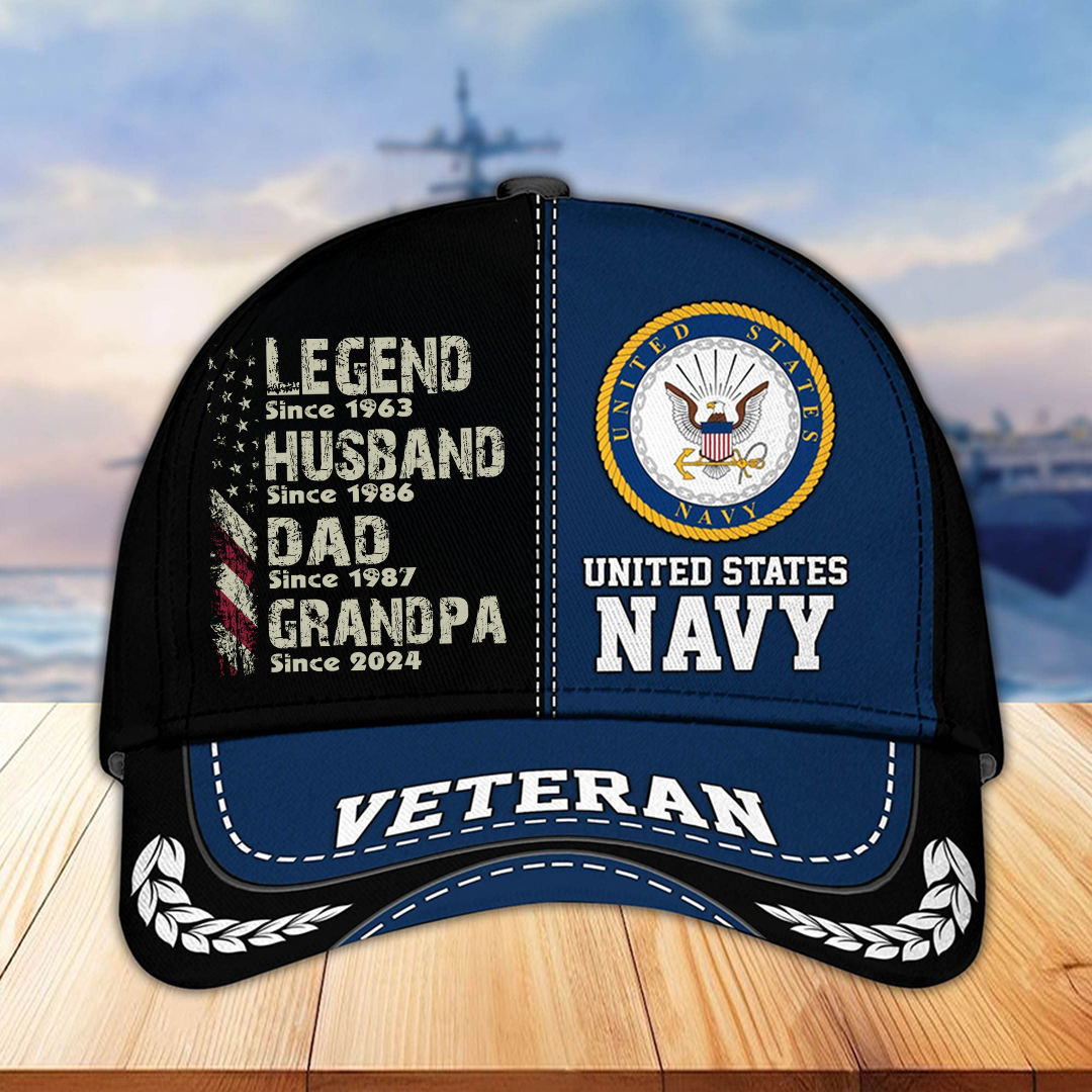 Legend Husband Dad Grandpa Since Veteran Classic Cap