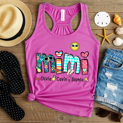 Summer Mimi Tank Bella Canvas, Custom Nickname With Grandkids Name, Love Summer