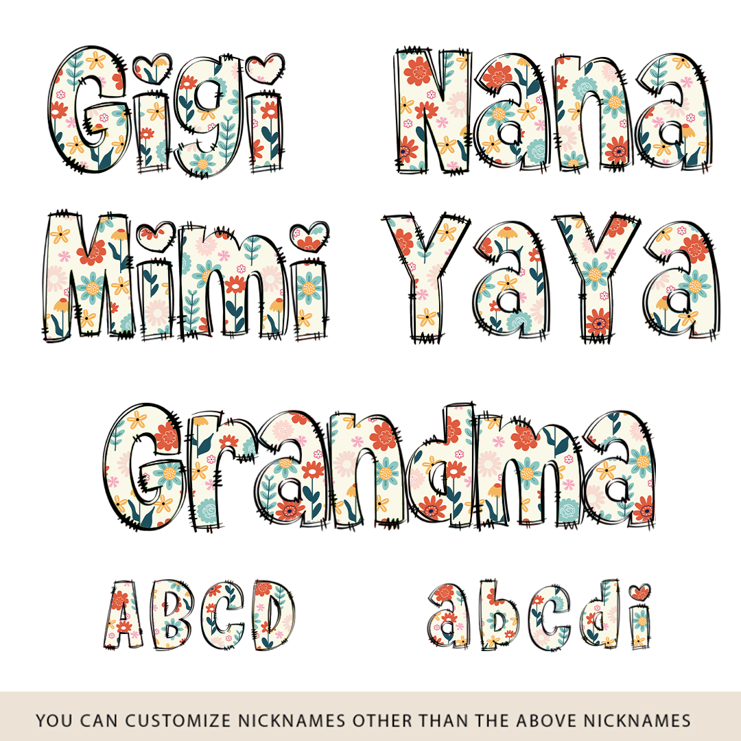 Gigi Mimi Grandma Boho Floral Custom Grandma And Grandkids