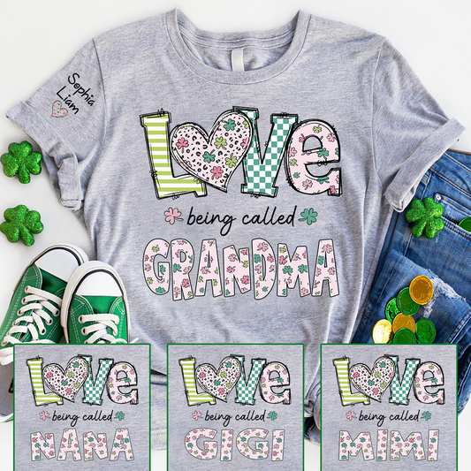 Love Being Called Grandma Shirt for Women, Custom Grandma Name Shirt, Floral Style Family T Shirt, Grandma Birthday or Holiday Gift