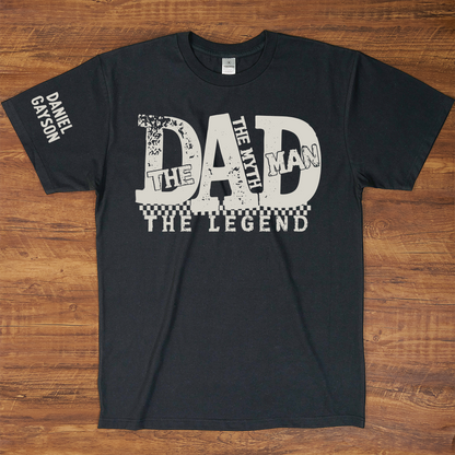 Papa The Man The Myth The Legend, Custom Papa And Grandkids Name, Family, Father's Day T-Shirt