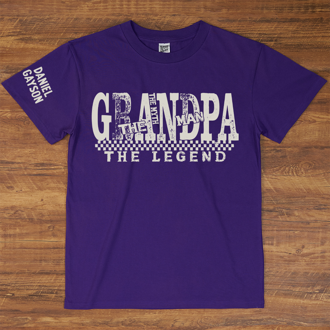 Papa The Man The Myth The Legend, Custom Papa And Grandkids Name, Family, Father's Day T-Shirt