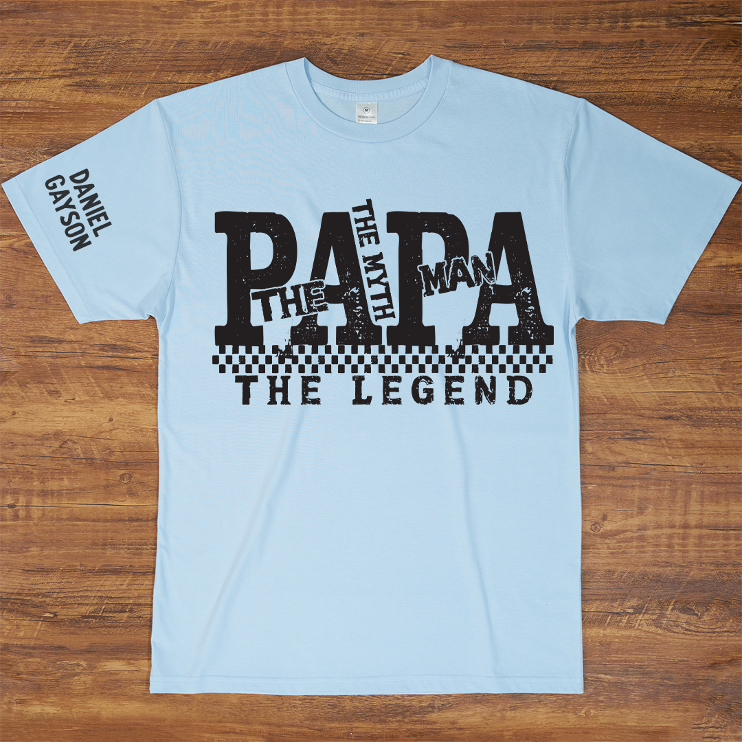 Papa The Man The Myth The Legend, Custom Papa And Grandkids Name, Family, Father's Day T-Shirt