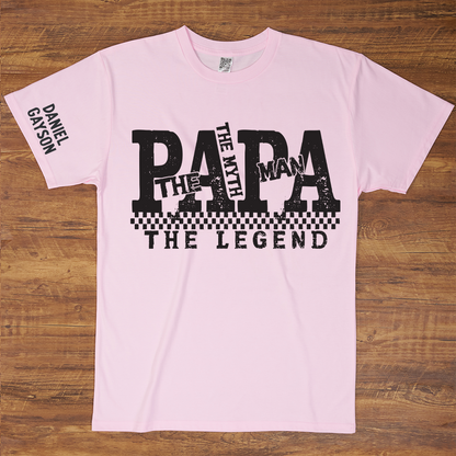 Papa The Man The Myth The Legend, Custom Papa And Grandkids Name, Family, Father's Day T-Shirt