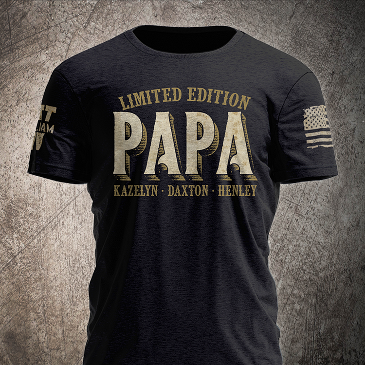 Personalized Papa Limited And Grandkids Father's Day Shirt