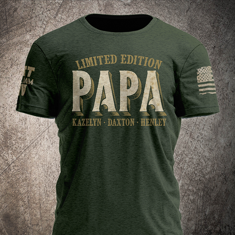 Personalized Papa Limited And Grandkids Father's Day Shirt