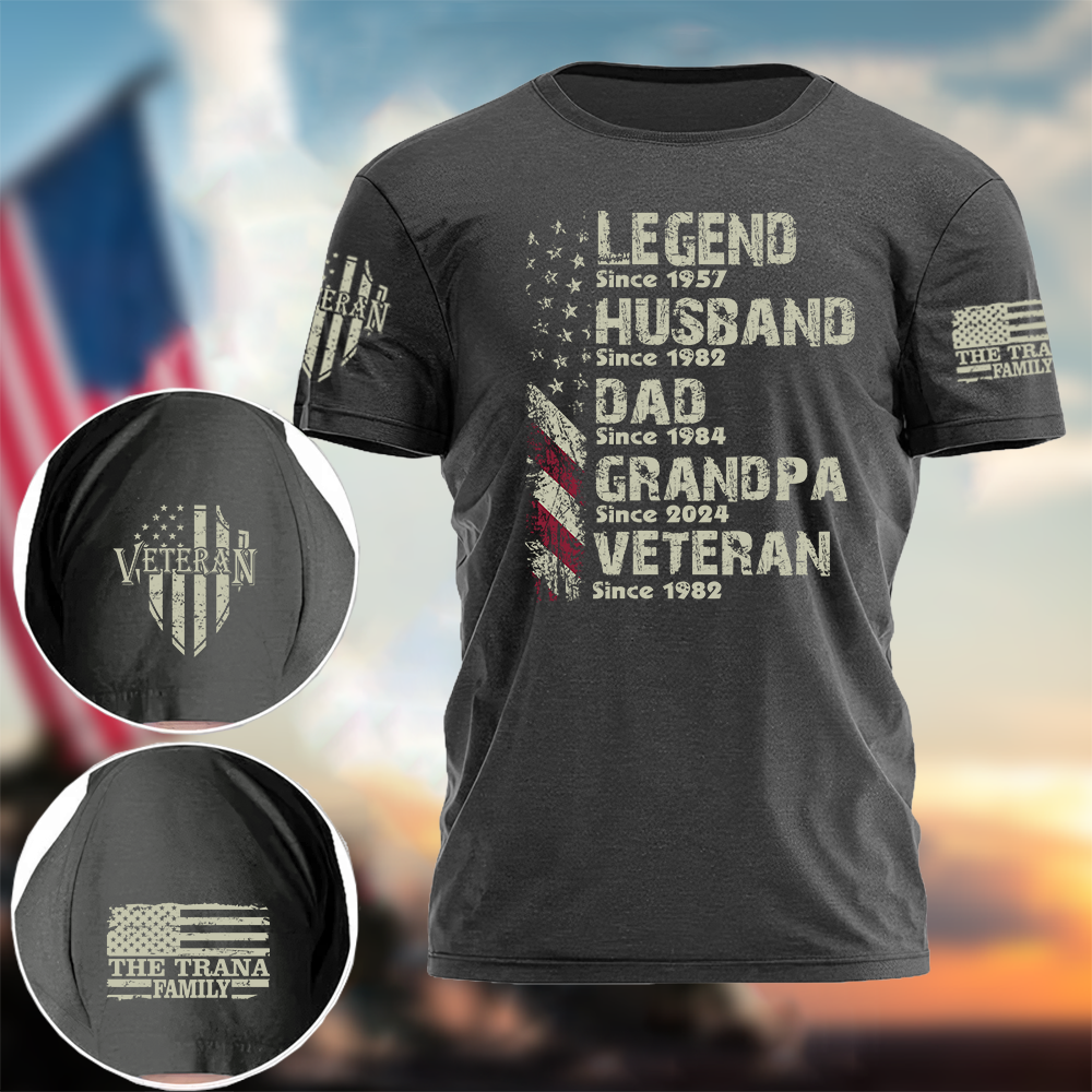 Personalized Legend Veteran Husband Dad Grandpa Since T-Shirt