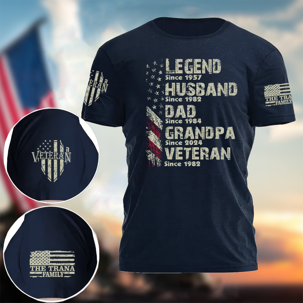 Personalized Legend Veteran Husband Dad Grandpa Since T-Shirt
