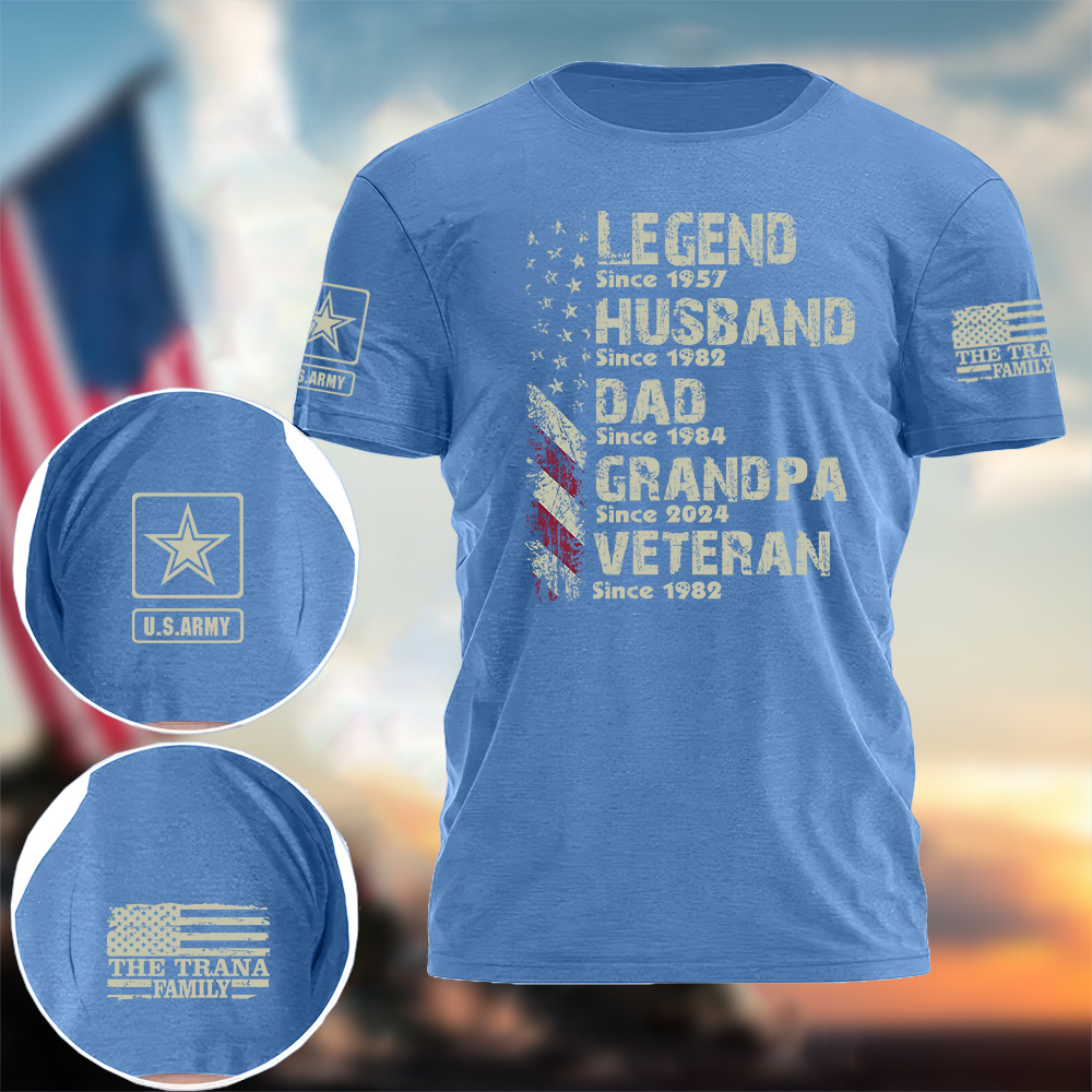 Personalized Legend Veteran Husband Dad Papa T-Shirt