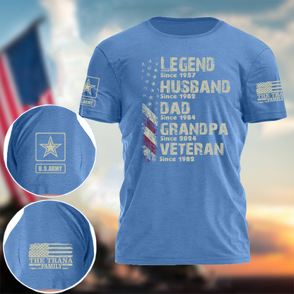 Personalized Legend Veteran Husband Dad Papa T-Shirt