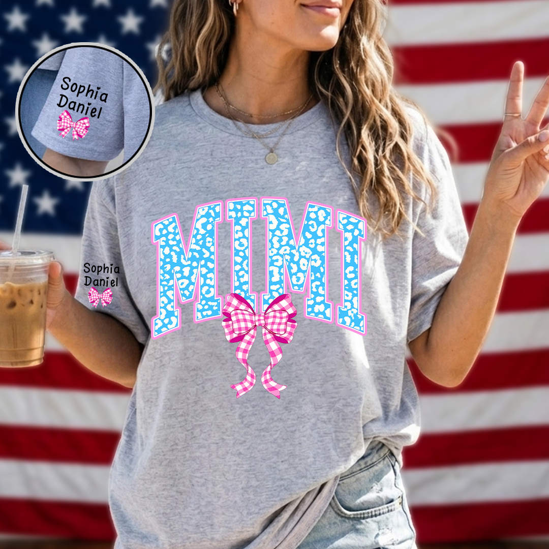 Patriotic 4th of July Mimi Nana Grandma and Grandkids  Red White Blue Summer T-Shirt