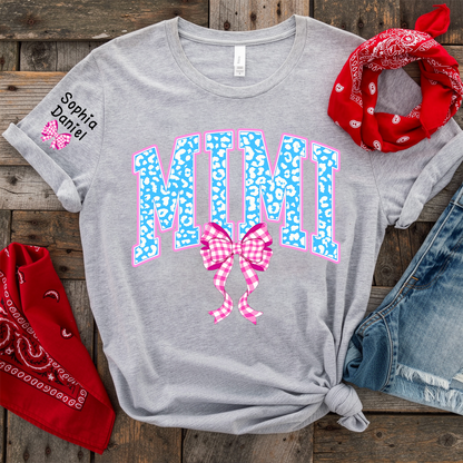 Patriotic 4th of July Mimi Nana Grandma and Grandkids  Red White Blue Summer T-Shirt