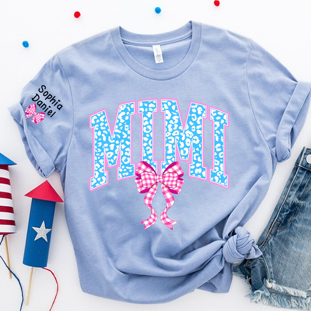 Patriotic 4th of July Mimi Nana Grandma and Grandkids  Red White Blue Summer T-Shirt