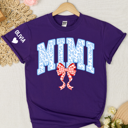 Patriotic 4th of July Mimi Nana Grandma and Grandkids Red White Blue Summer, Girly America T-Shirt
