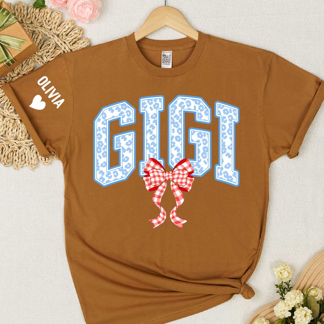 Patriotic 4th of July Mimi Nana Grandma and Grandkids Red White Blue Summer, Girly America T-Shirt