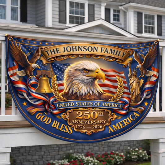 Patriotic American Flag Custom House Gift for Veteri, 250 Anniversary USA Garden Flag