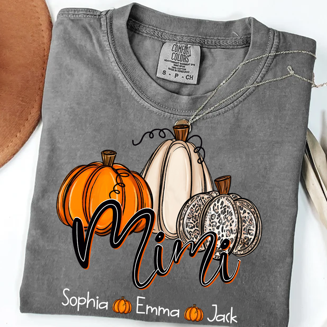 Comfort Colors® Mimi, Grandma Pumpkins Autumn And Grandkids T-Shirt