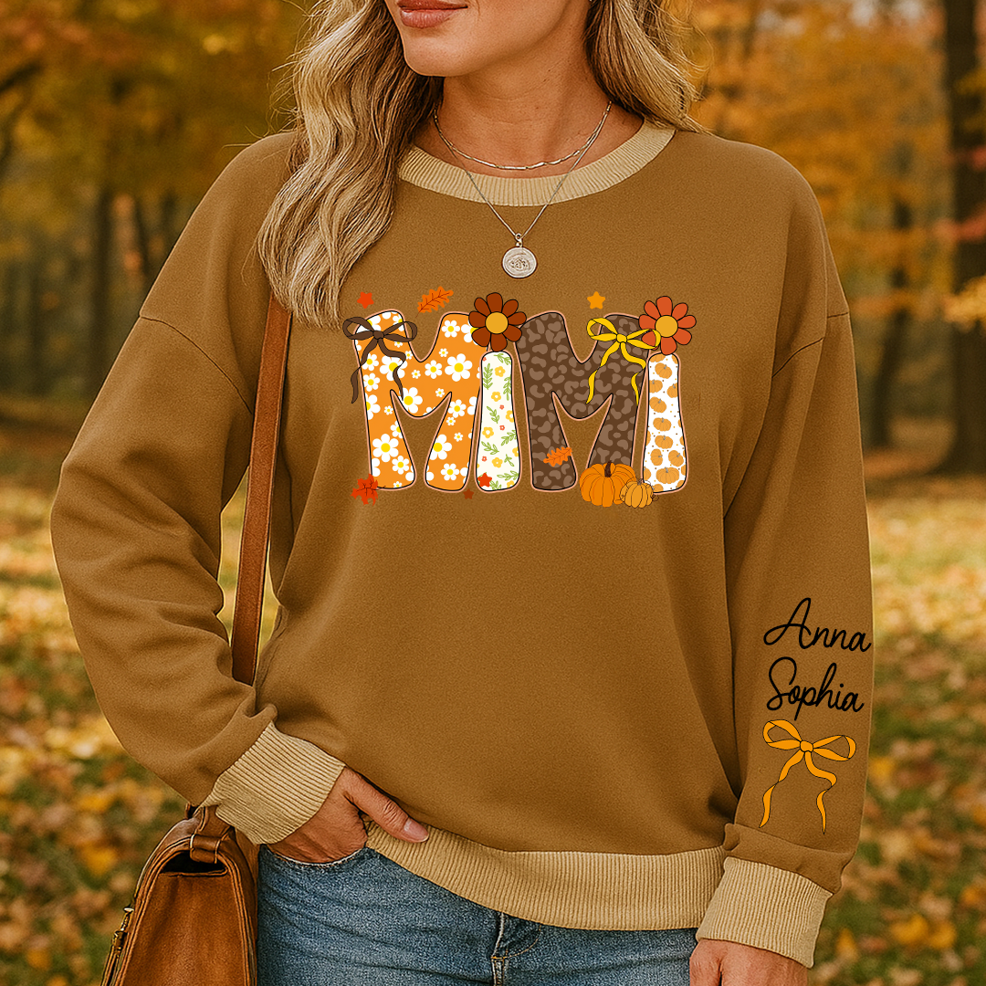 Personalize Nickname Mama, Grandma Fall Coquette Shirt