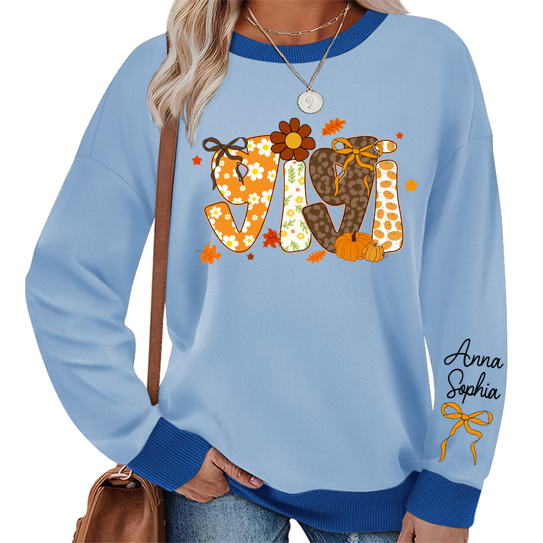 Personalize Nickname Mama, Grandma Fall Coquette Shirt