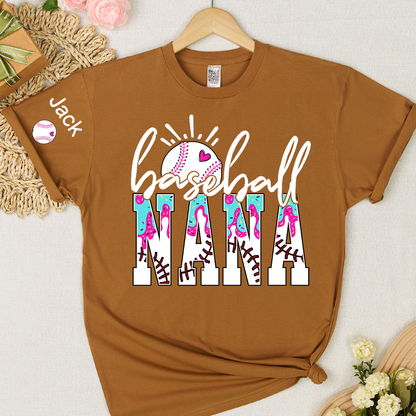 Personalized Baseball Grandma Gigi Mimi Drip Varsity Glitter and Grandkids T-shirt