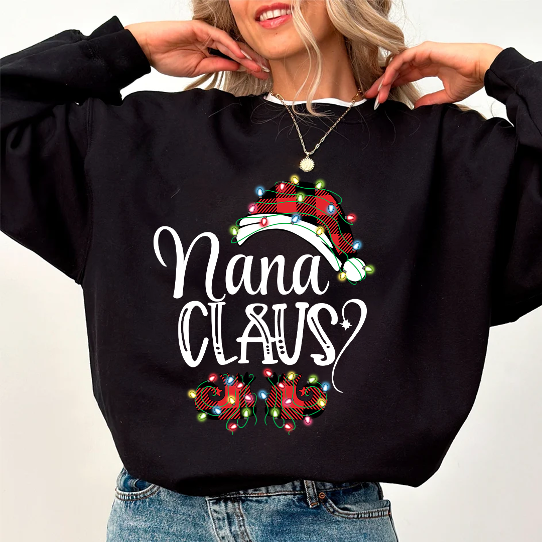 Personalized Christmas Nana Claus And Kids Sweatshirt