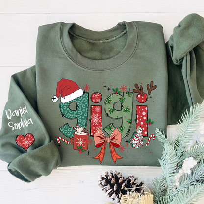 Personalized Christmas Nana Mimi Gigi And Grandkids Sweatshirt