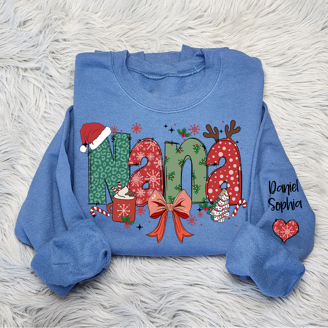 Personalized Christmas Nana Mimi Gigi And Grandkids Sweatshirt