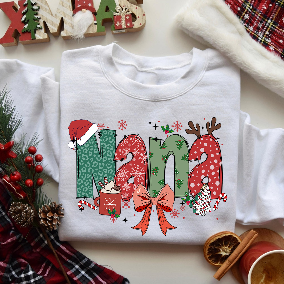 Personalized Christmas Nana Mimi Gigi And Grandkids Sweatshirt