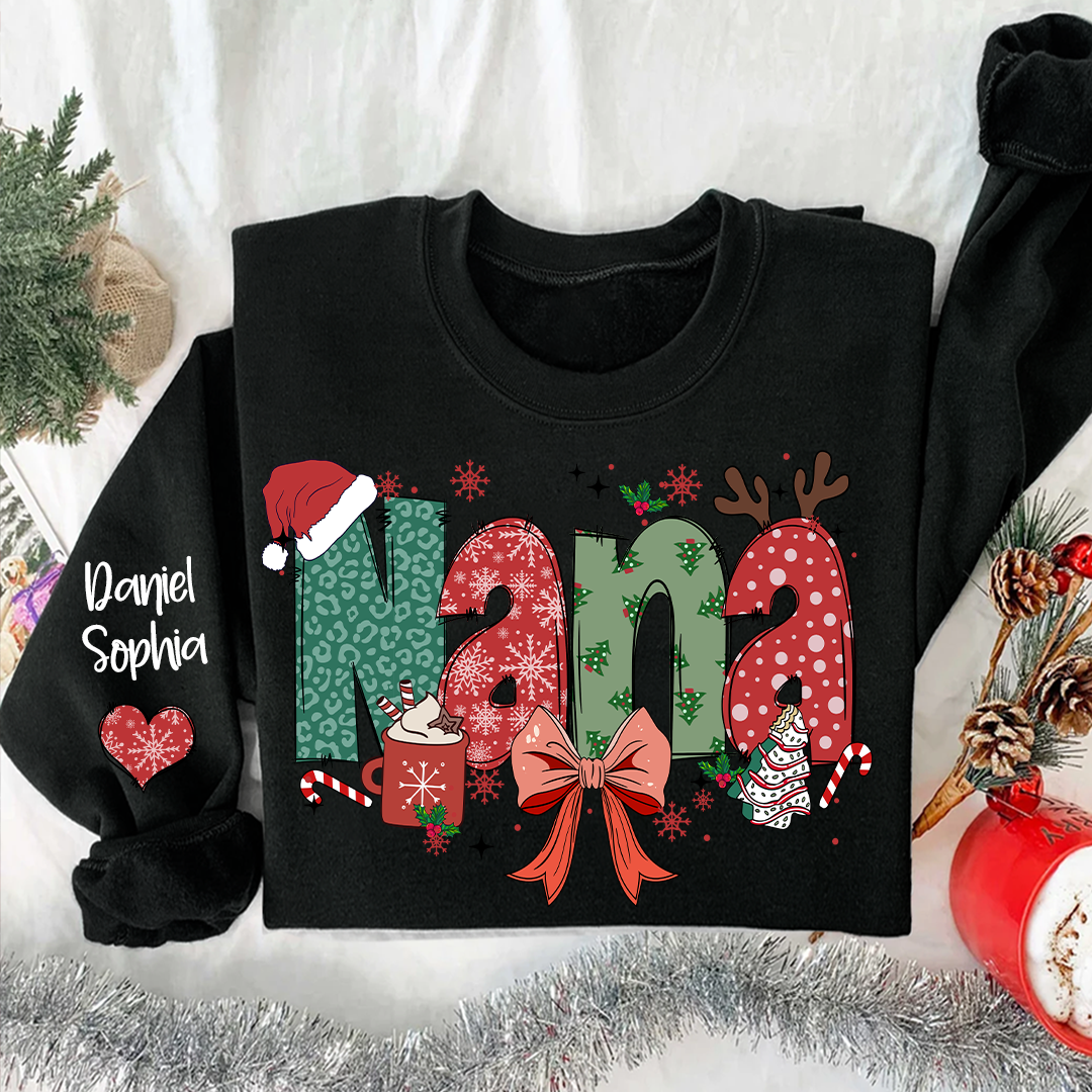Personalized Christmas Nana Mimi Gigi And Grandkids Sweatshirt
