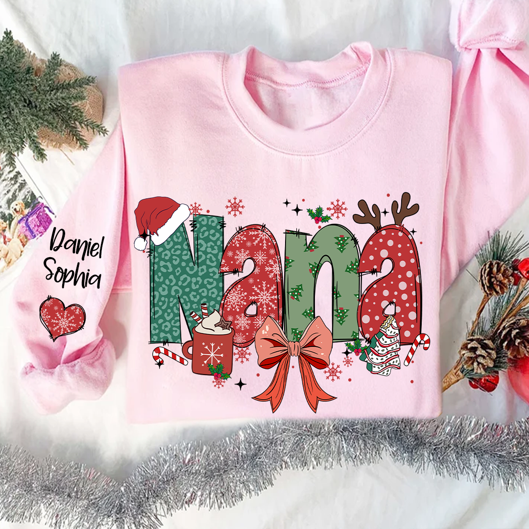Personalized Christmas Nana Mimi Gigi And Grandkids Sweatshirt