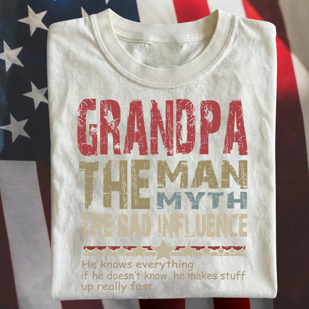Personalized Dad Papa Grandpa and Grandkids, Papa Legend Influence T-Shirt