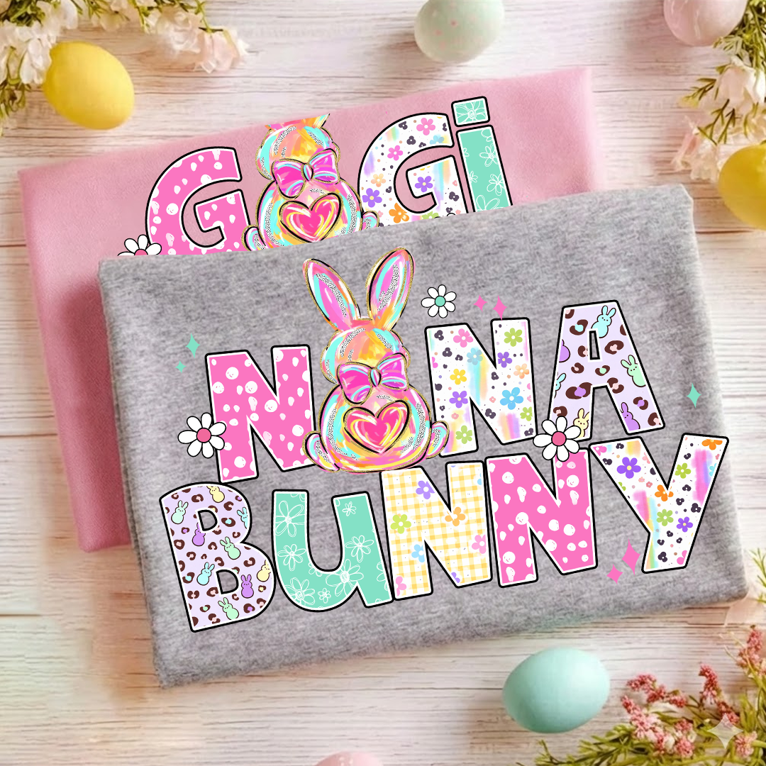 Nana Bunny Nana and Grandkids Easter Day T-shirt