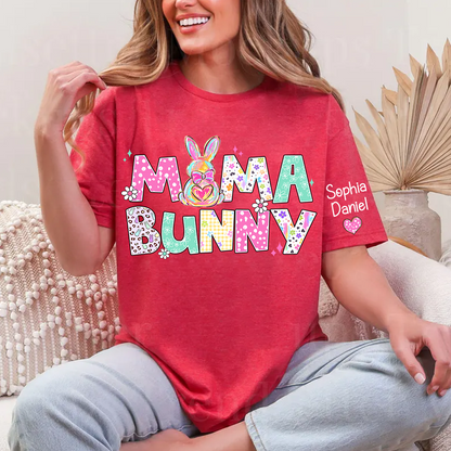 Personalized Easter Day, Nana Bunny And Grandkid T-shirt