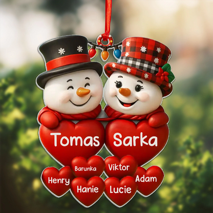 Personalized Family Snowman Christmas Gift Ornament