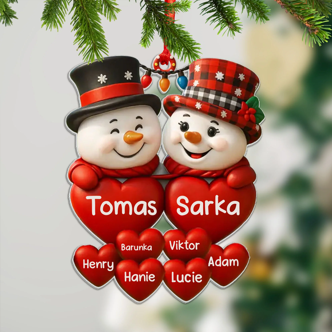 Personalized Family Snowman Christmas Gift Ornament