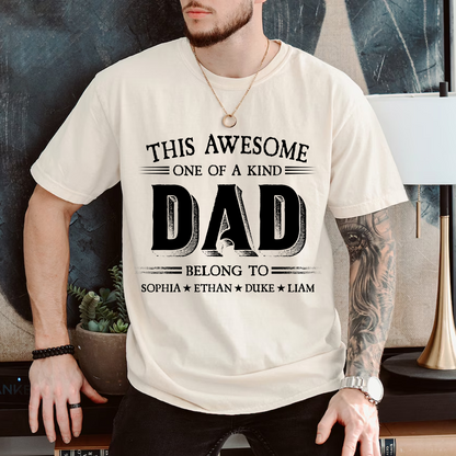 Personalized Father's Day Grandpa Shirt, This Awesome One Of A Kind Papa Belong to Grandkids T-shirt
