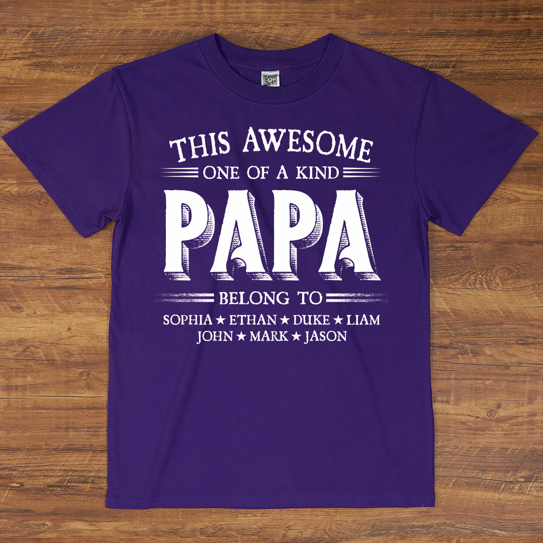 Personalized Father's Day Grandpa Shirt, This Awesome One Of A Kind Papa Belong to Grandkids T-shirt