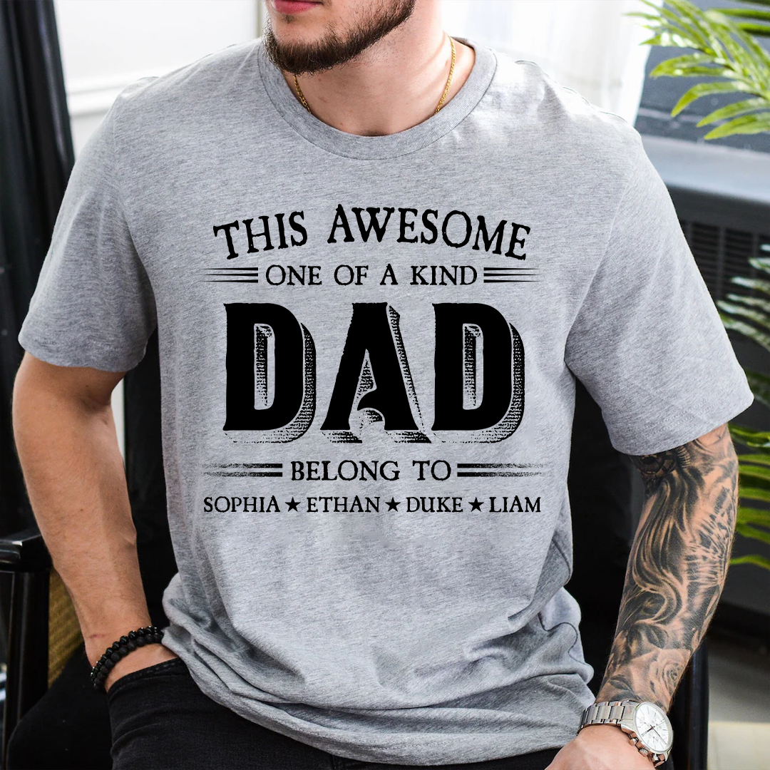 Personalized Father's Day Grandpa Shirt, This Awesome One Of A Kind Papa Belong to Grandkids T-shirt